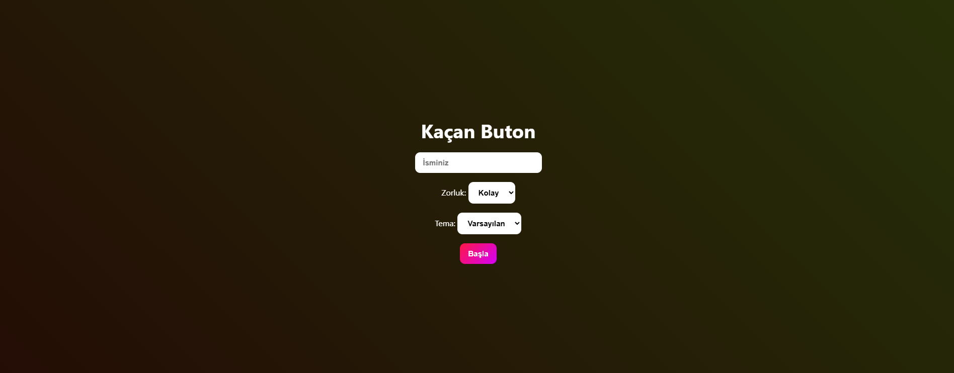 Kaçan Buton - etkileşimli oyun